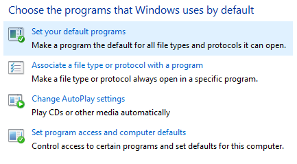 Default Programs screenshot